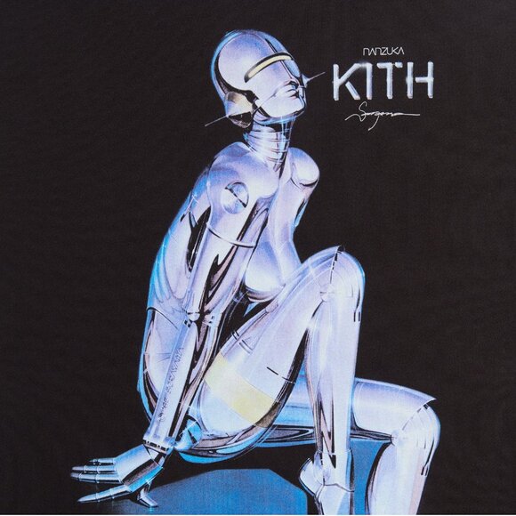 Kith for Nanzuka Gallery Sorayama Model A Stitch Tee Black Size Large  Confirmed - Picture 3 of 5